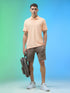 Men Jacquard Slim Fit Polo Sports T-shirt with COTFLEX
