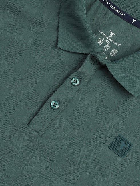 Men Jacquard Slim Fit Polo Sports T-shirt with COTFLEX