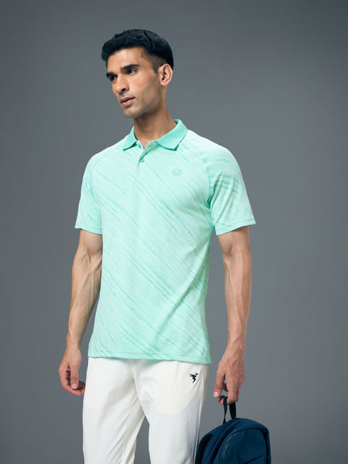 Men Slim Polo Neck T-shirt with DOUBLECOOL
