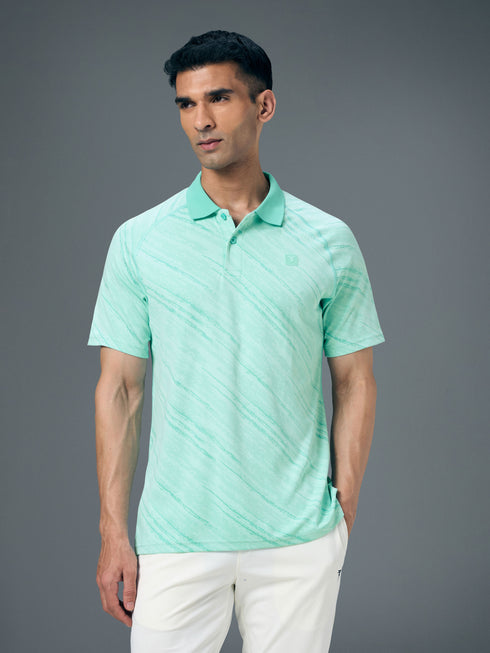Men Slim Polo Neck T-shirt with DOUBLECOOL