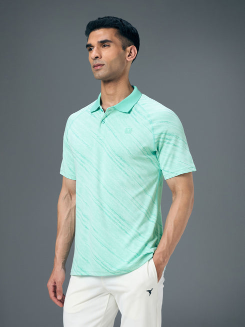 Men Slim Polo Neck T-shirt with DOUBLECOOL