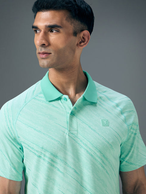 Men Slim Polo Neck T-shirt with DOUBLECOOL