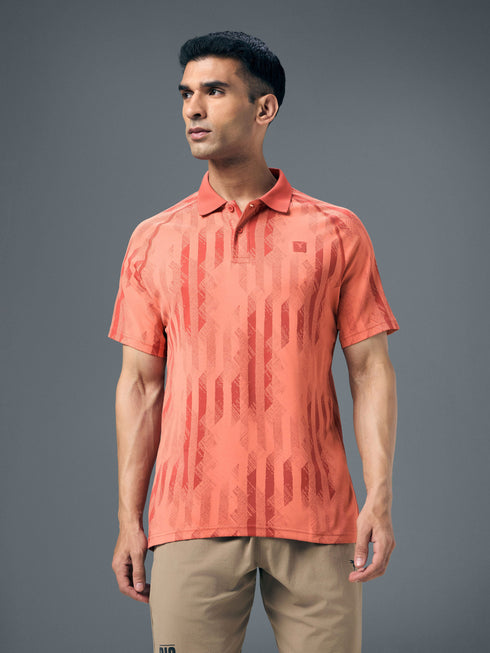 Men Slim Polo Neck T-shirt with DOUBLECOOL