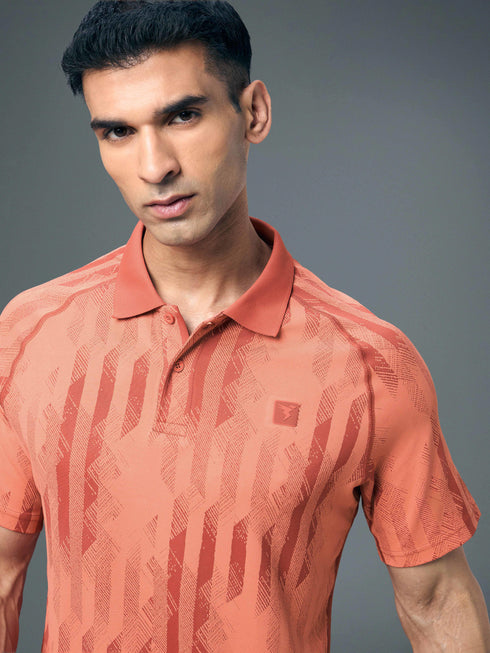 Men Slim Polo Neck T-shirt with DOUBLECOOL