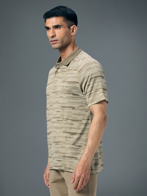Men Slim Polo Neck T-shirt with DOUBLECOOL