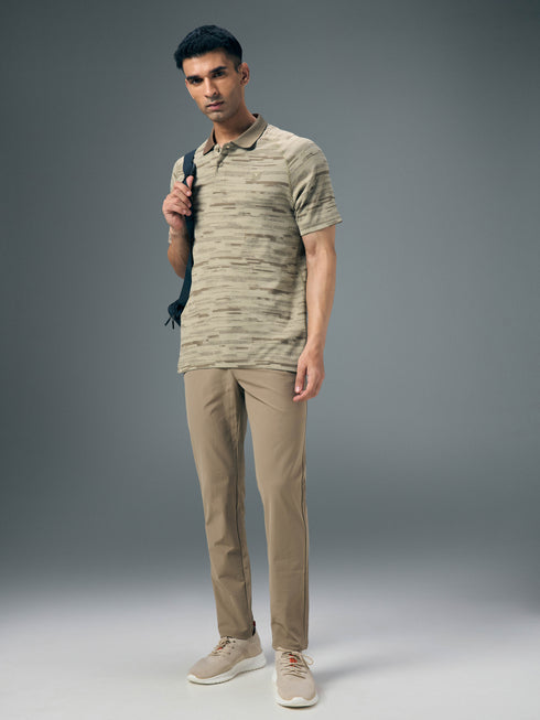Men Slim Polo Neck T-shirt with DOUBLECOOL