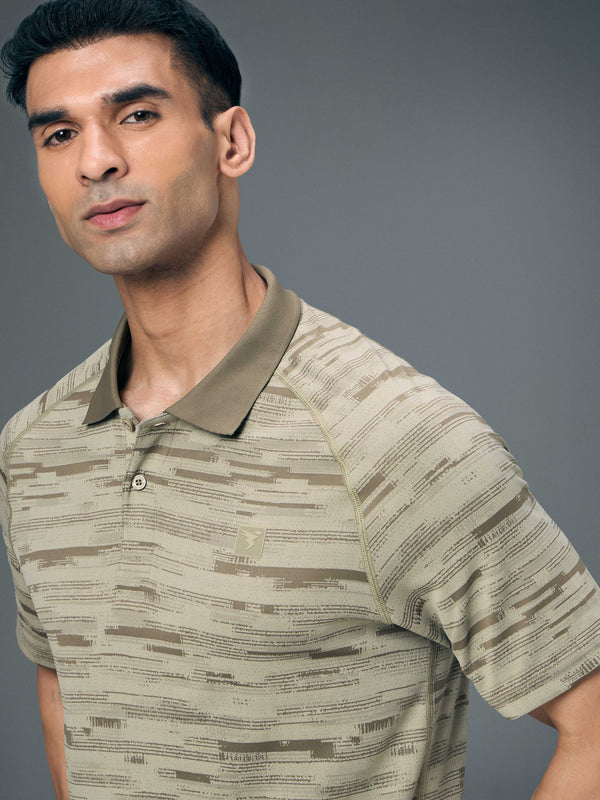 Men Slim Polo Neck T-shirt with DOUBLECOOL
