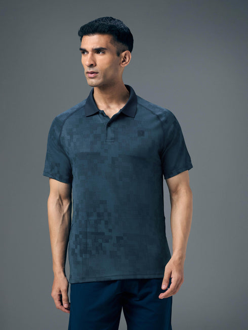 Men Slim Polo Neck T-shirt with DOUBLECOOL
