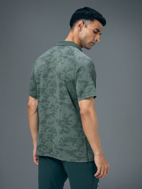 Men Slim Polo Neck T-shirt with DOUBLECOOL
