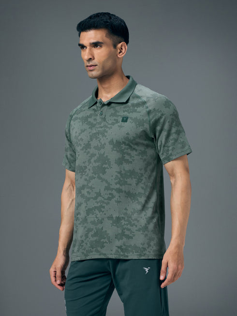 Men Slim Polo Neck T-shirt with DOUBLECOOL