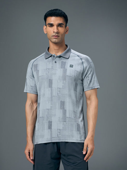 Men Slim Polo Neck T-shirt with DOUBLECOOL