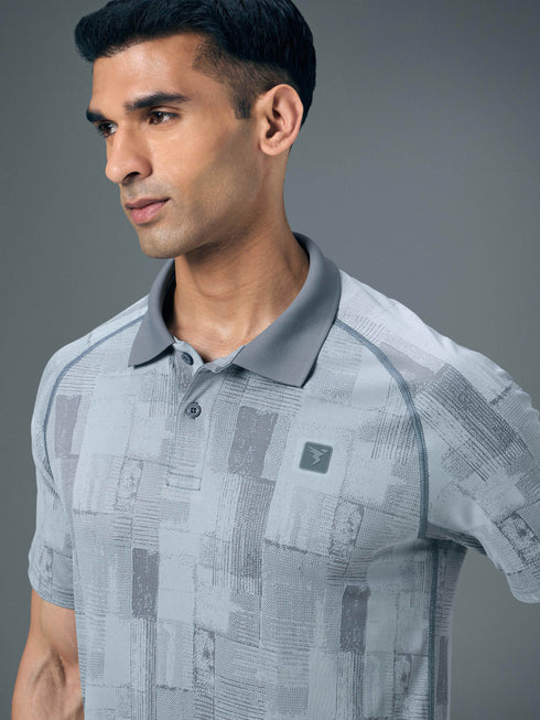 Men Slim Polo Neck T-shirt with DOUBLECOOL
