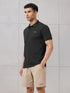 Men Self Design Active Out Slim Fit Polo T-Shirt with ELASTO PLUS