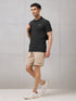 Men Self Design Active Out Slim Fit Polo T-Shirt with ELASTO PLUS