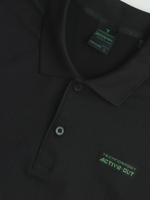 Men Self Design Active Out Slim Fit Polo T-Shirt with ELASTO PLUS