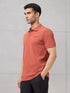 Men Self Design Active Out Slim Fit Polo T-Shirt with ELASTO PLUS