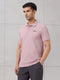 Men Self Design Active Out Slim Fit Polo T-Shirt with ELASTO PLUS