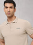 Men Self Design Active Out Slim Fit Polo T-Shirt with ELASTO PLUS