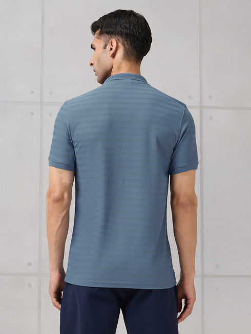 Men Self Design Active Out Polo T-Shirt Slim Fit with MATPIQ