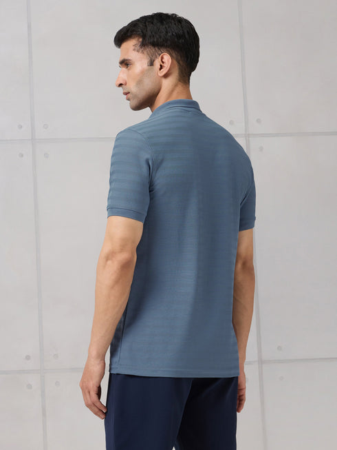 Men Self Design Active Out Polo T-Shirt Slim Fit with MATPIQ