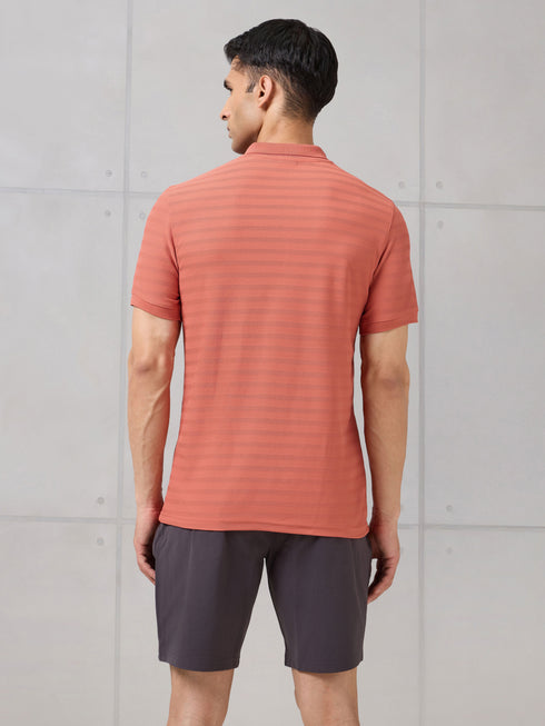 Men Self Design Active Out Polo T-Shirt Slim Fit with MATPIQ