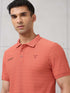 Men Self Design Active Out Polo T-Shirt Slim Fit with MATPIQ