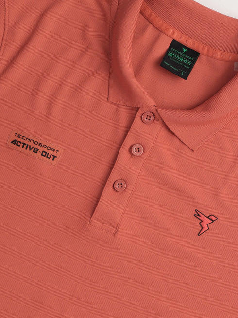 Men Self Design Active Out Polo T-Shirt Slim Fit with MATPIQ