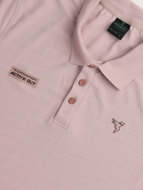 Men Self Design Active Out Polo T-Shirt Slim Fit with MATPIQ