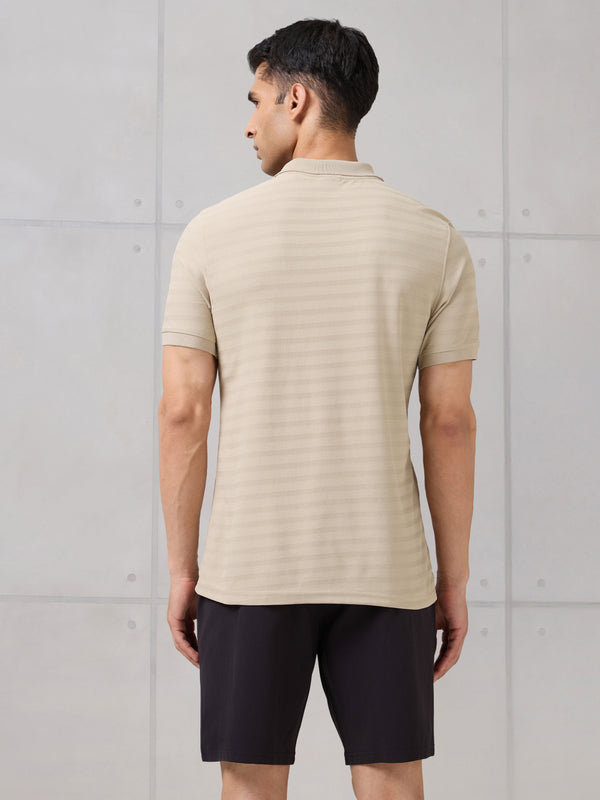 Men Self Design Active Out Polo T-Shirt Slim Fit with MATPIQ