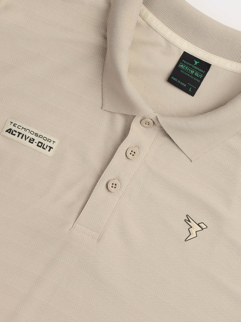 Men Self Design Active Out Polo T-Shirt Slim Fit with MATPIQ