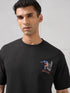 Men Round Neck Back Printed Active Out Regular Fit T-Shirt with ELASTOPLUS