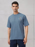 Men Round Neck Back Printed Active Out Regular Fit T-Shirt with ELASTOPLUS