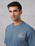 Men Round Neck Back Printed Active Out Regular Fit T-Shirt with ELASTOPLUS