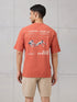 Men Round Neck Back Printed Active Out Regular Fit T-Shirt with ELASTOPLUS