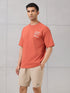 Men Round Neck Back Printed Active Out Regular Fit T-Shirt with ELASTOPLUS