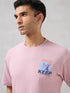 Men Round Neck Back Printed Active Out Regular Fit T-Shirt with ELASTOPLUS