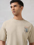 Men Round Neck Back Printed Active Out Regular Fit T-Shirt with ELASTOPLUS