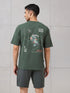 Men Round Neck Back Printed Active Out Regular Fit T-Shirt with ELASTOPLUS