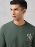 Men Round Neck Back Printed Active Out Regular Fit T-Shirt with ELASTOPLUS
