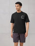 Men Round Neck Self Design Active Out Regular Fit T-Shirt with ELASTOPLUS