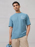 Men Round Neck Self Design Active Out Regular Fit T-Shirt with ELASTOPLUS
