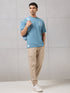 Men Round Neck Self Design Active Out Regular Fit T-Shirt with ELASTOPLUS