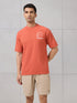 Men Round Neck Self Design Active Out Regular Fit T-Shirt with ELASTOPLUS