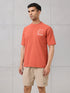 Men Round Neck Self Design Active Out Regular Fit T-Shirt with ELASTOPLUS