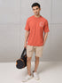 Men Round Neck Self Design Active Out Regular Fit T-Shirt with ELASTOPLUS