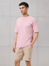 Men Round Neck Self Design Active Out Regular Fit T-Shirt with ELASTOPLUS