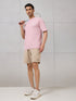 Men Round Neck Self Design Active Out Regular Fit T-Shirt with ELASTOPLUS
