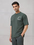 Men Round Neck Self Design Active Out Regular Fit T-Shirt with ELASTOPLUS