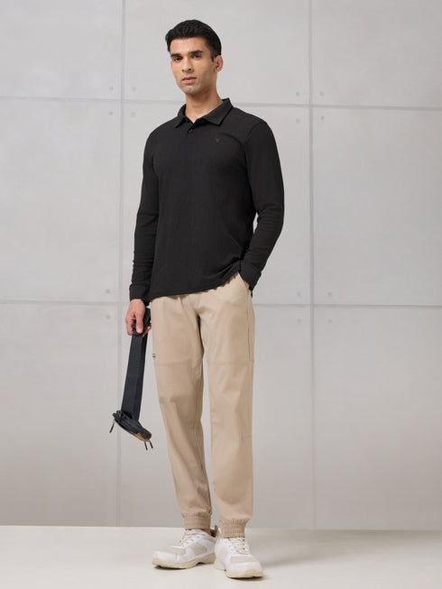 Men Solid Active Out Polo Neck T-shirt with COTFLEX