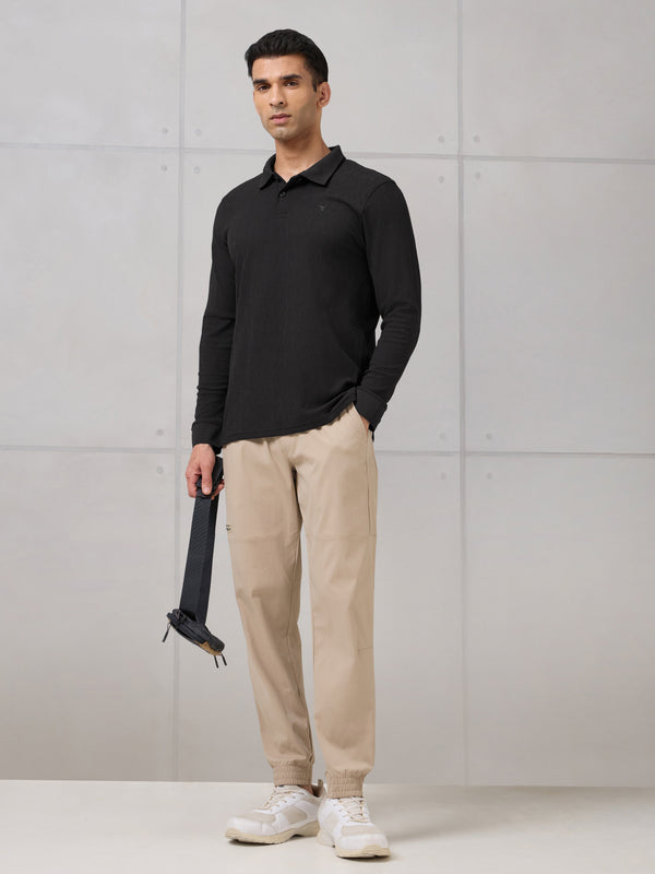 Men Solid Active Out Polo Neck T-shirt with COTFLEX
